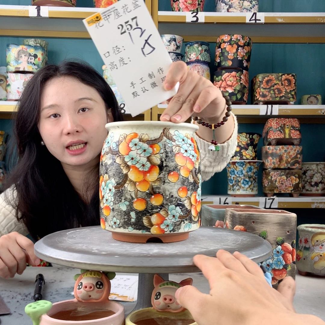 陶景德镇手工花盆257