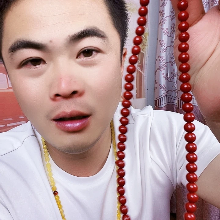 非洲檀香无事牌朱砂项链