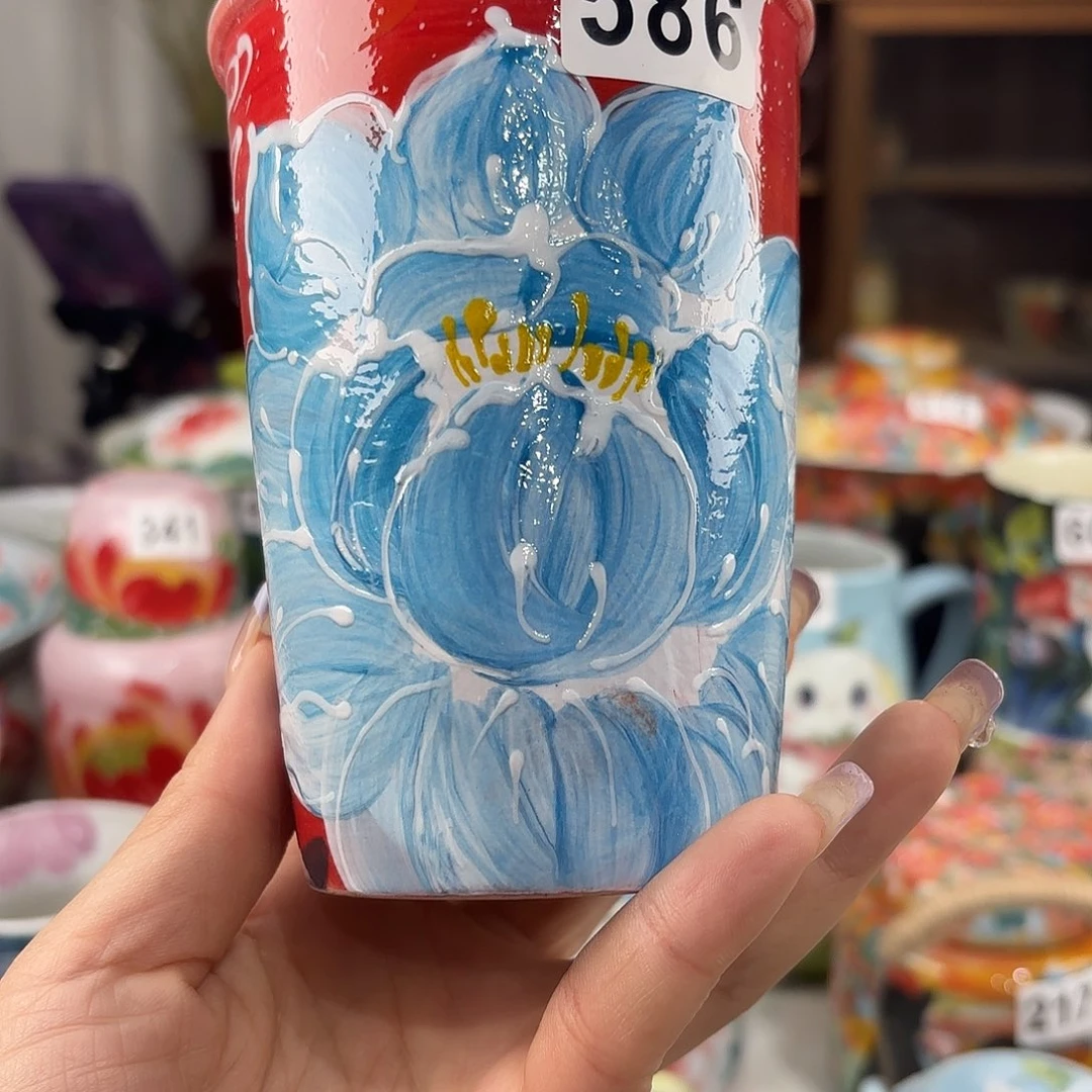 瓷片景德镇手绘高温釉下彩陶瓷茶具