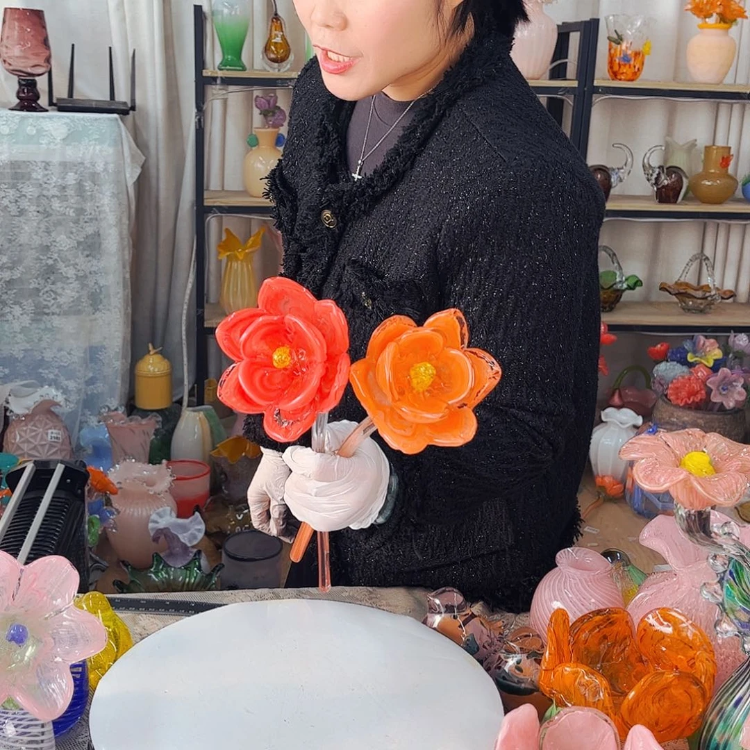 荷花2朵福利家悦琉璃品