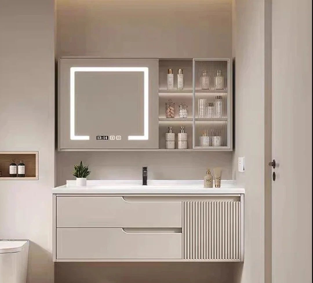 2025款橡胶木材质浴室柜烤漆工艺