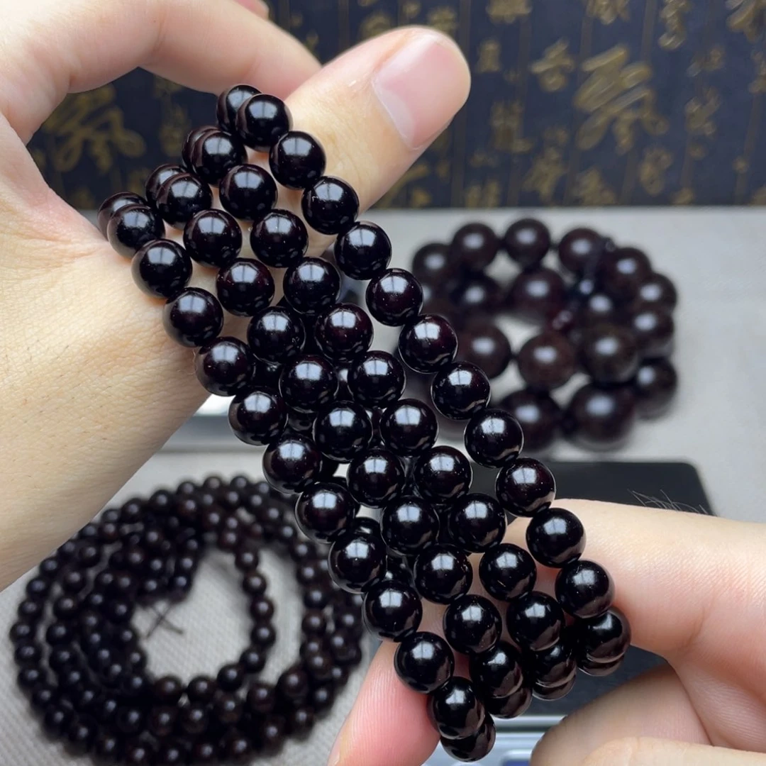 檀香紫檀（小叶紫檀）0.8 108颗 千年老料黑珍珠