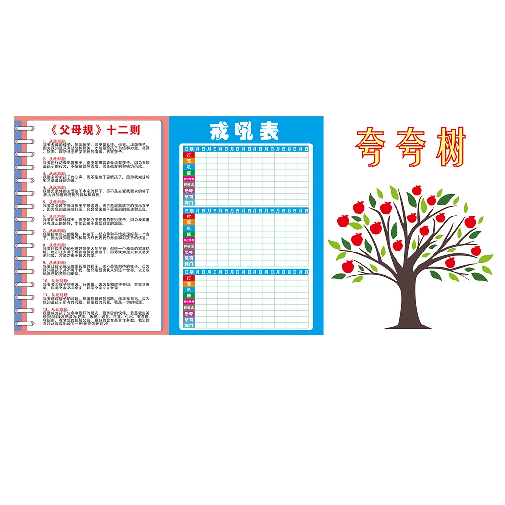 夸夸树+戒吼表+父母规（读书卡）