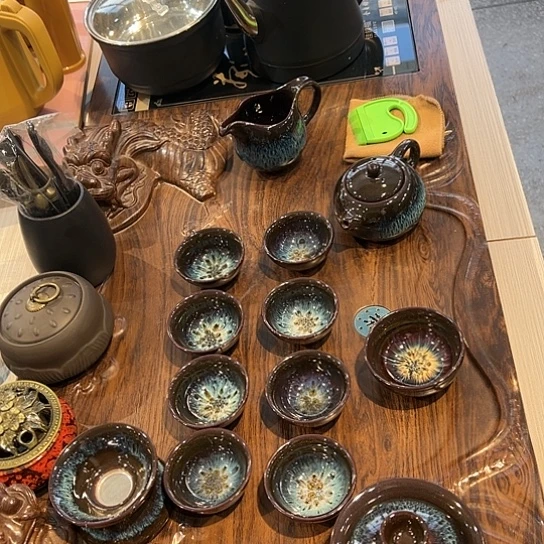 科技木茶盘茶具套装