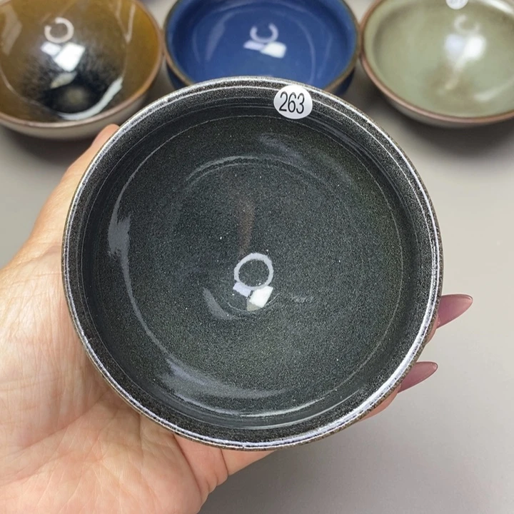 茶盏叫**哥建窑建盏磨底柴烧主人杯