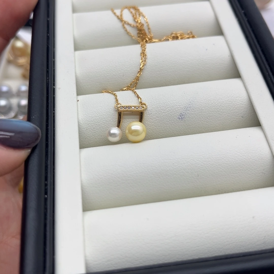海水珍珠银S925镶嵌项链