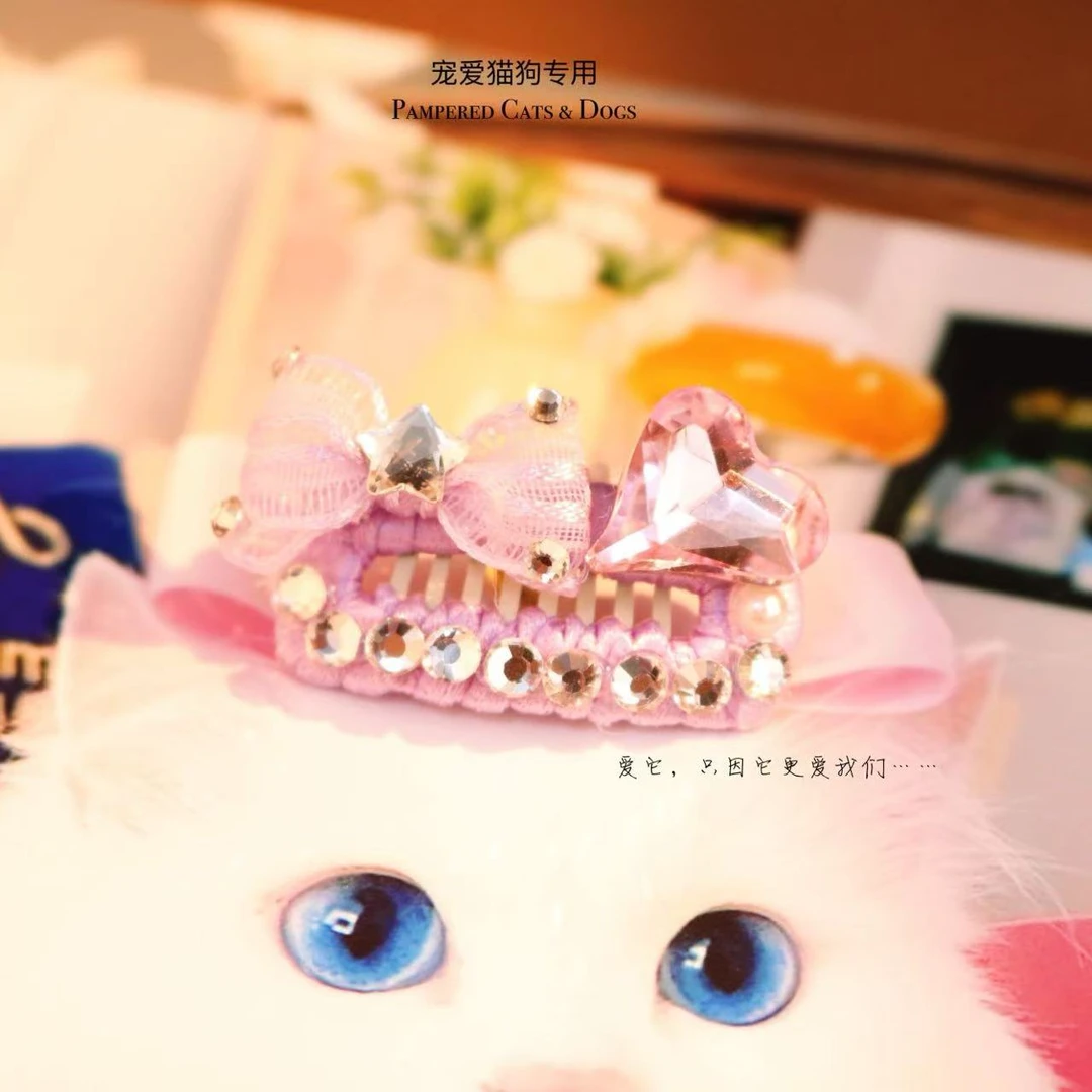 宠物猫狗可爱公主满钻顶夹碎毛夹A141