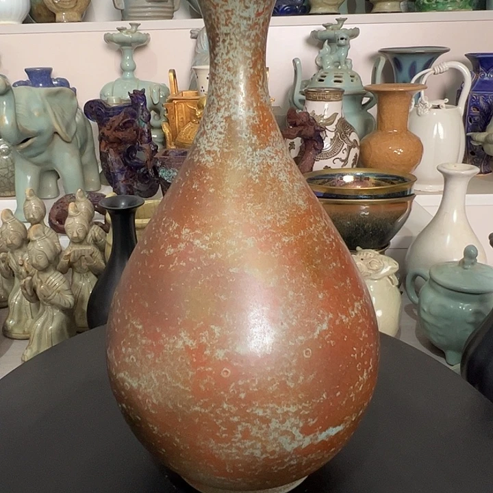 明***人摆件汝窑玉壶春瓶6666