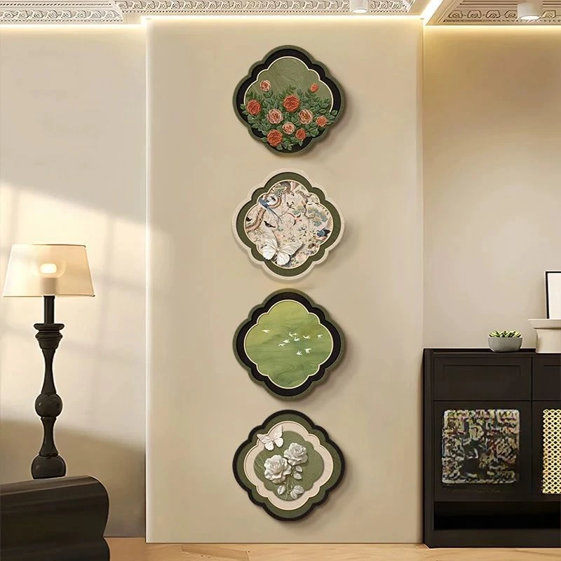 中古风入户玄关装饰画法式客厅电视背景墙壁灯画复古走廊过道355