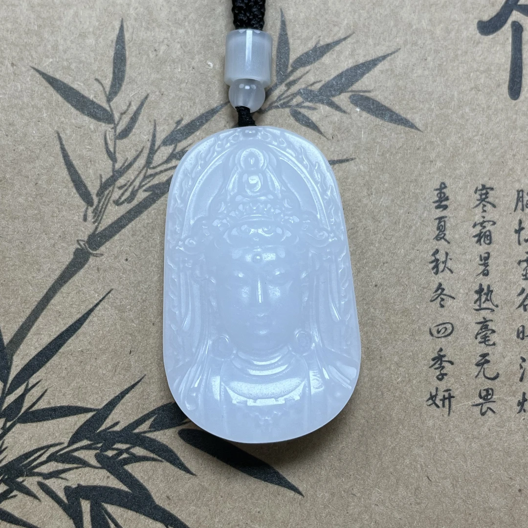 新疆天山翠天然玉石53mm男女时尚吊坠复古项饰精美挂坠