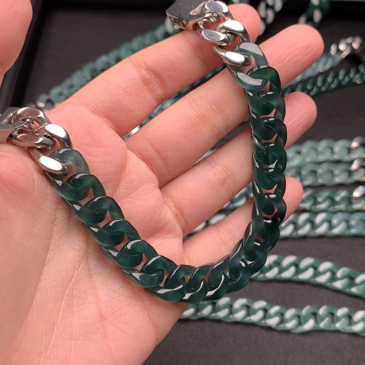 穿***来翡翠未镶嵌手链005