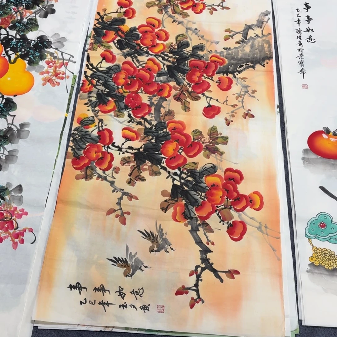 国画140×70手绘画画画