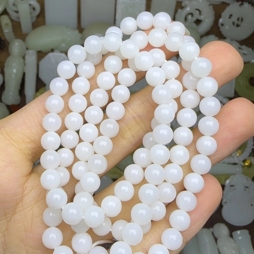 和田玉未镶嵌挂件卡6项链