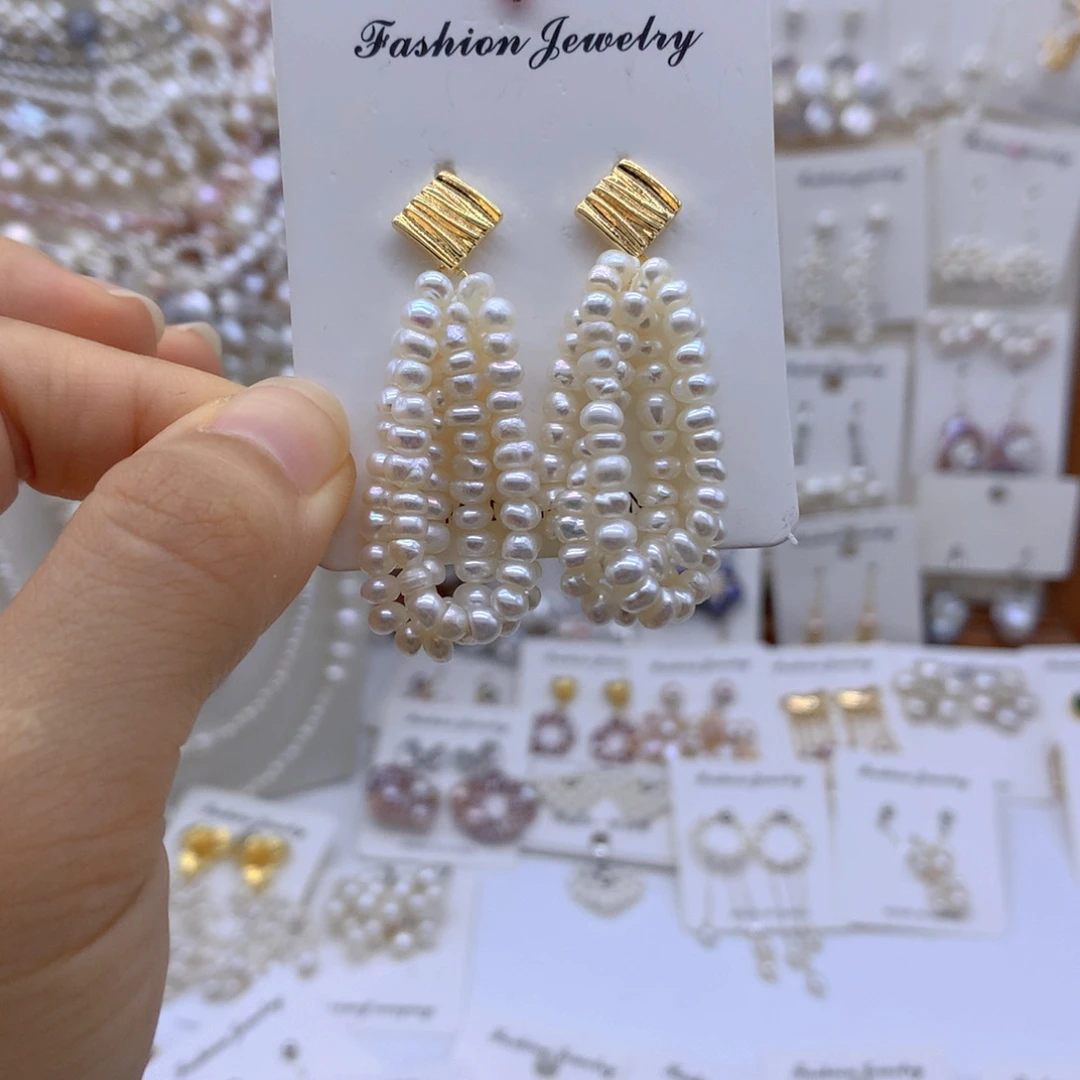 合金淡水珍珠耳饰项链