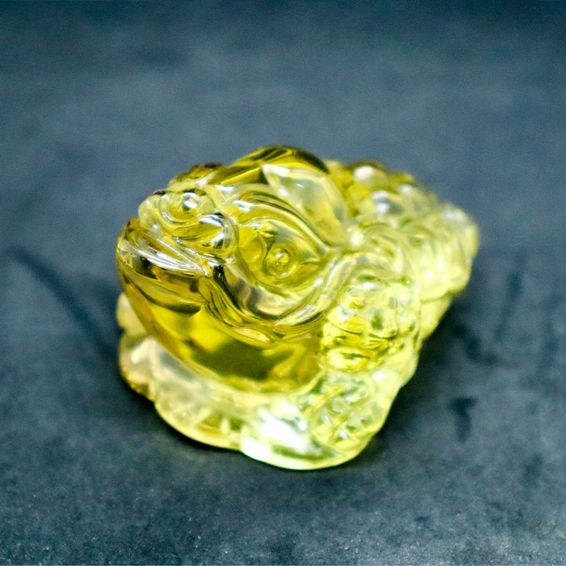 黄水晶金蟾摆件晶体黄润通透