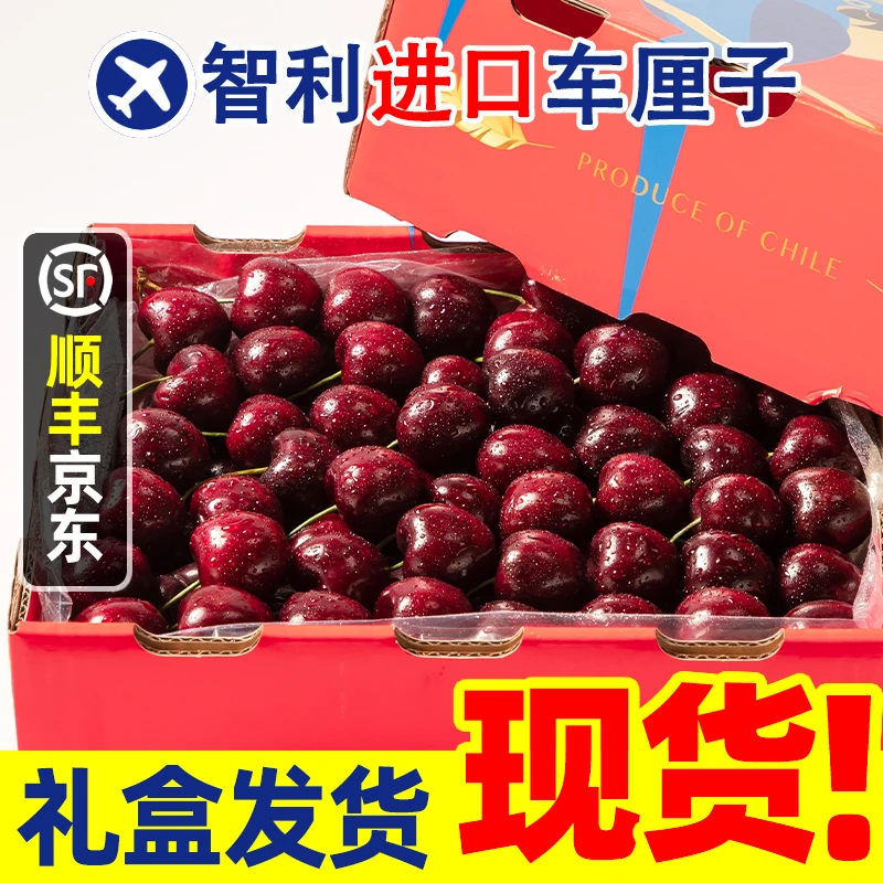 2-3JD特大果【今天拍明天到】智利车厘子新鲜宝宝孕妇水果内附果径卡2000g DS海运桑提娜樱桃智利共和国