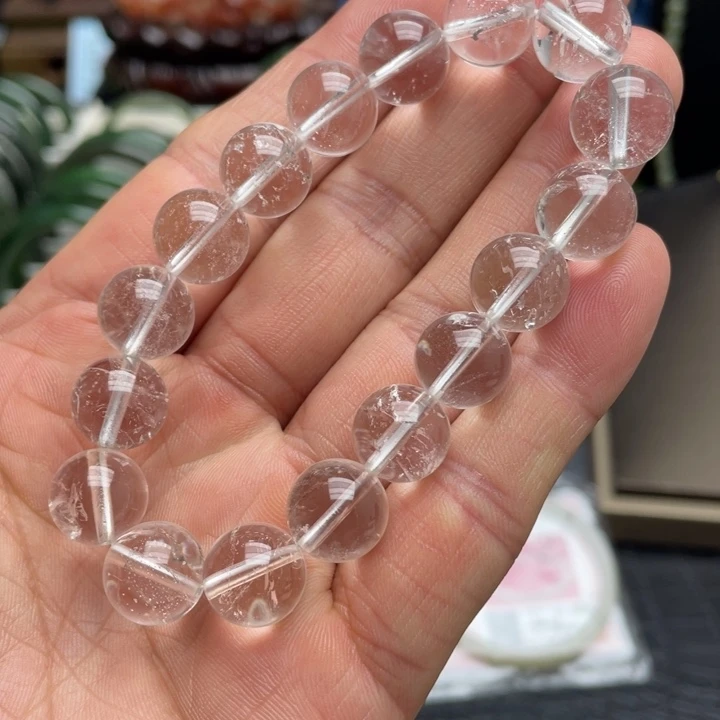 水晶未镶嵌手链白水晶手链卡12.8mm