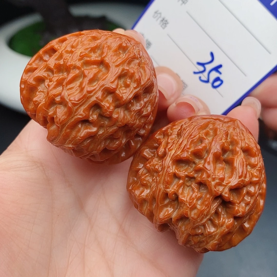 把件文玩核桃43三角白350