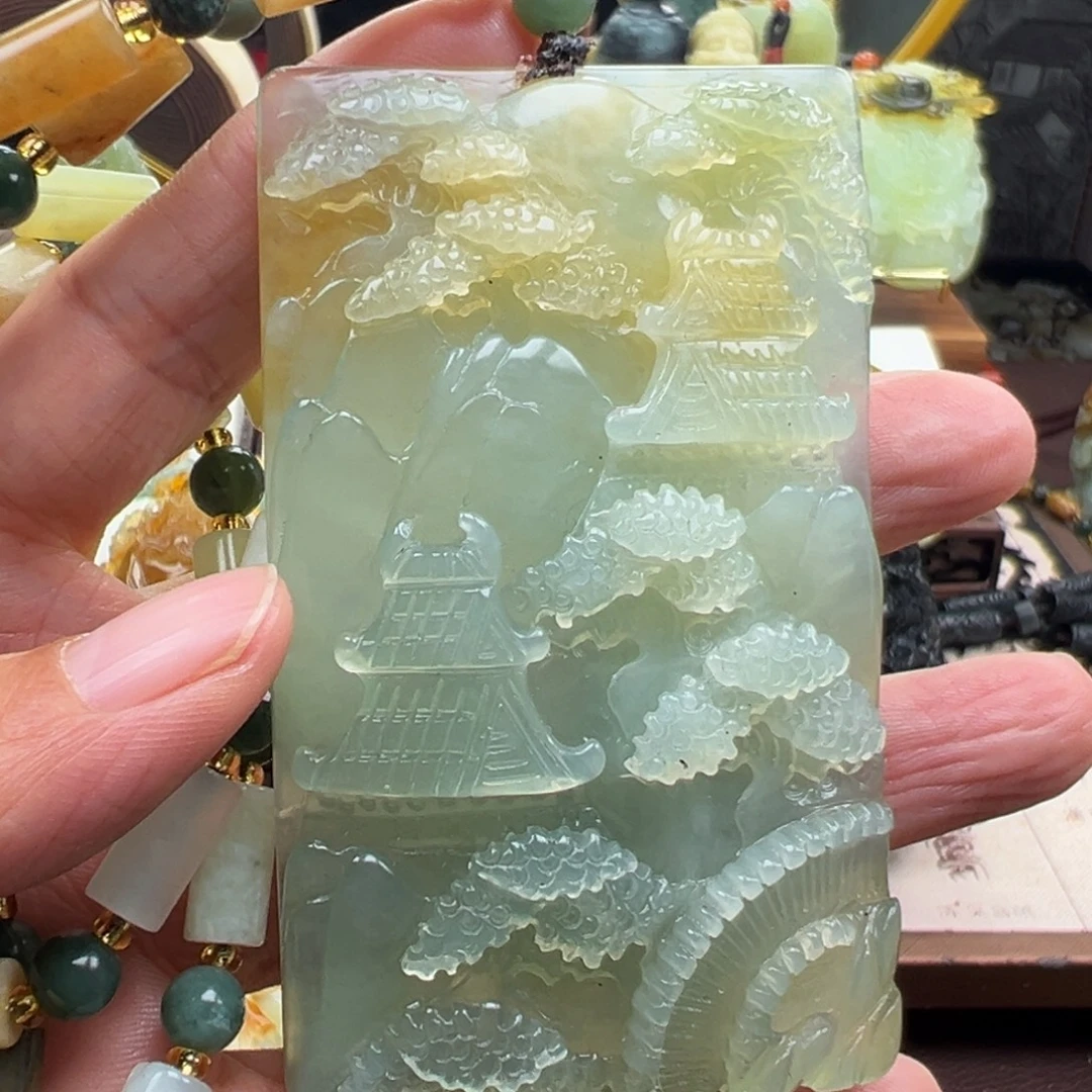 岫玉未镶嵌挂件挂件