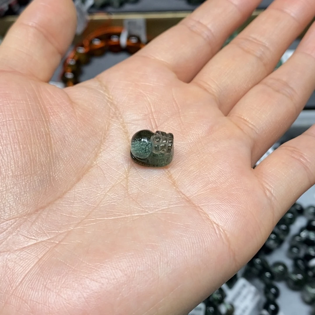 水晶手链未镶嵌绿幽灵貔貅单珠