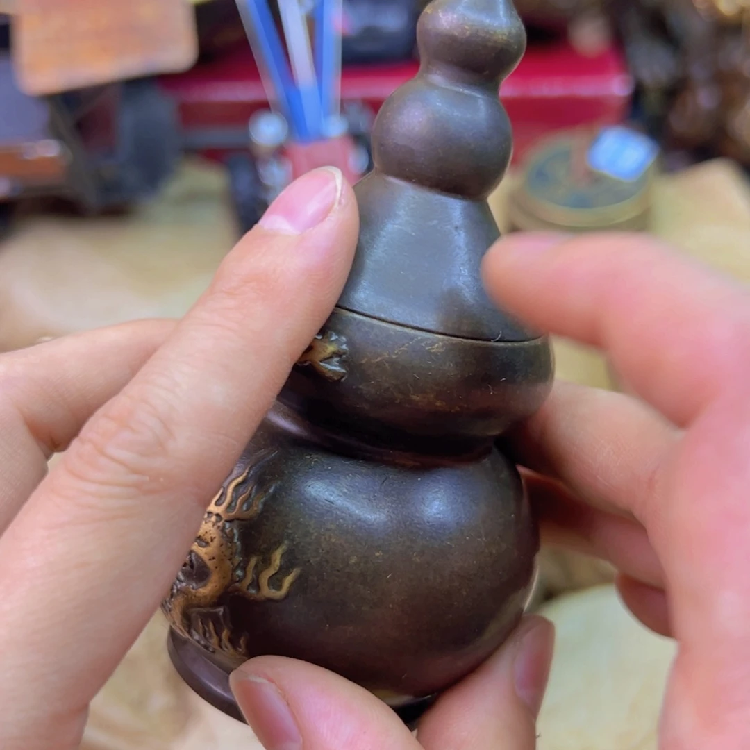原矿风磨铜避火龙瓶