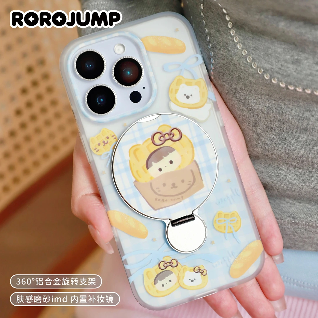 肉肉酱美味屋系列翻盖支点手机壳适用于iPhone16/15/14/13Pro华为