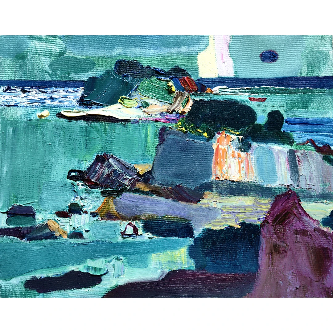 1978 张玉森《三连岛》，规格：40cm×50cm，材质：布面油画