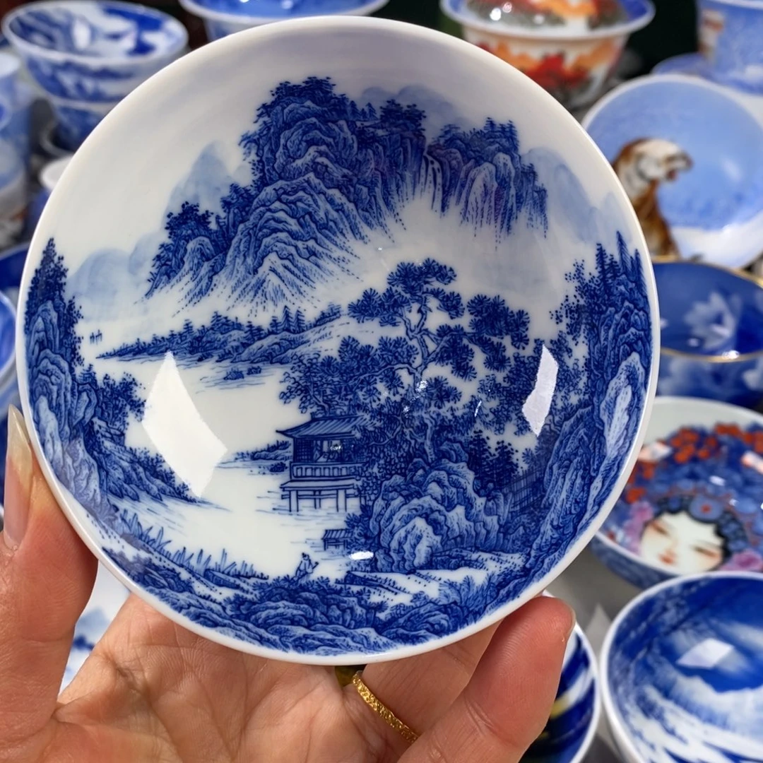 青花山水主人杯杯