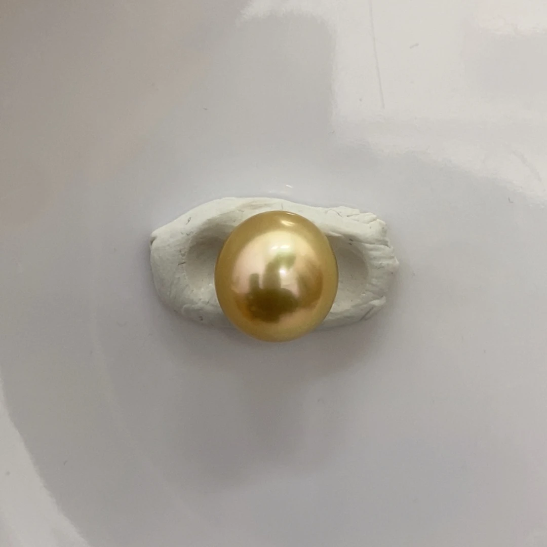 海水珍珠裸珠彩金茶金色12.6mm