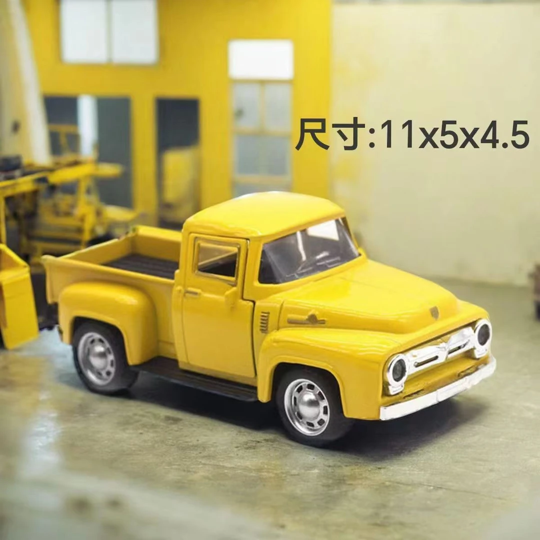 1:36小红去送货同款合金皮卡车合金车模型汽车桌面DIY玩具无声光