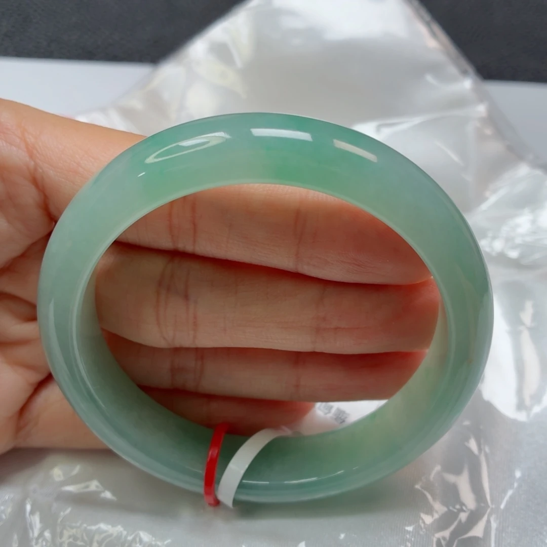 未镶嵌手镯翡翠老坑58圈冰胶晴绿028