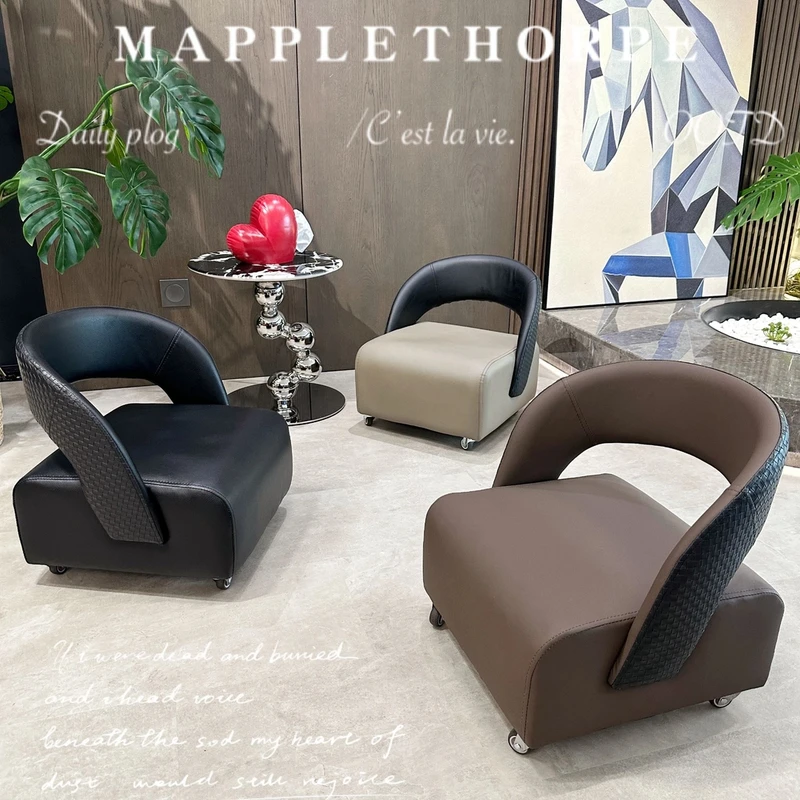 中古风轻奢单人休闲溜溜凳小户型客厅家用异形靠背阳台凳子溜溜凳