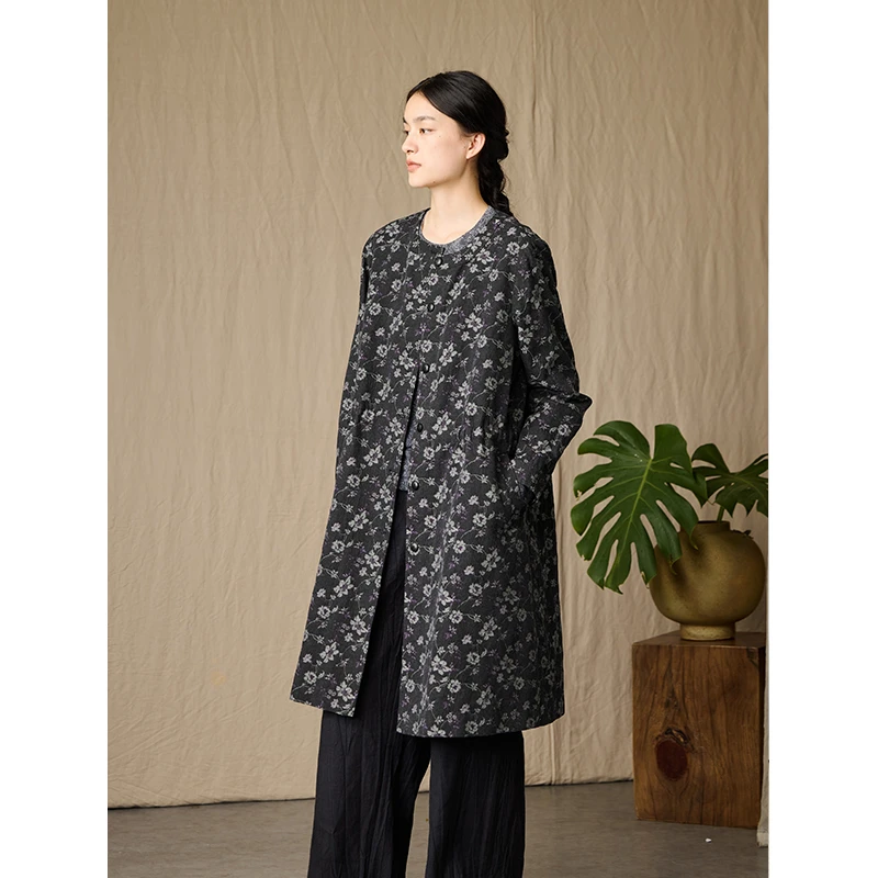 Q.TU中长款风衣女60支长绒棉提花4418气质休闲高级好看春新款外套