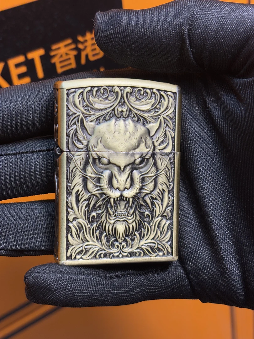 佐罗青铜唐草虎金属ZK22-1复古防风煤油打火机 110 (不带油)