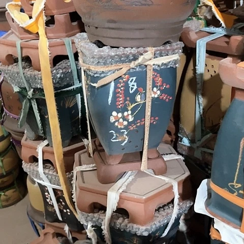 紫砂花盆高四方一个