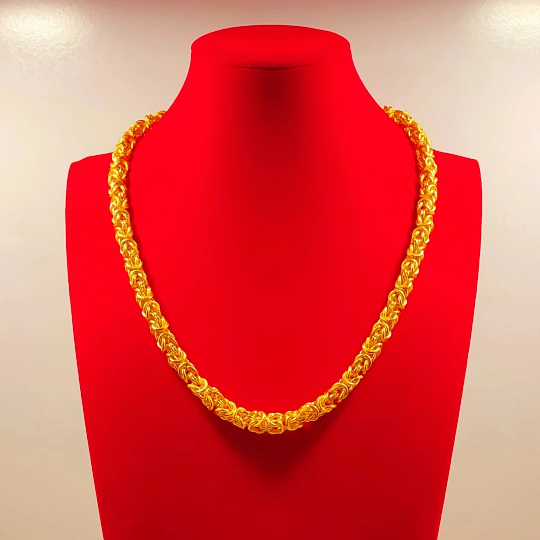 合金项链 【抖音好物】龙骨项链 霸气粗款时尚潮流经典金色磨砂素款