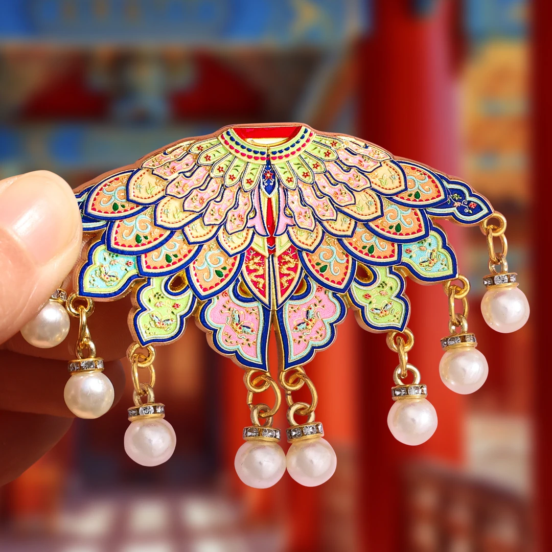 国宝云肩AR冰箱贴文创纪念品金属国风高颜值旅游纪念磁吸家居装饰