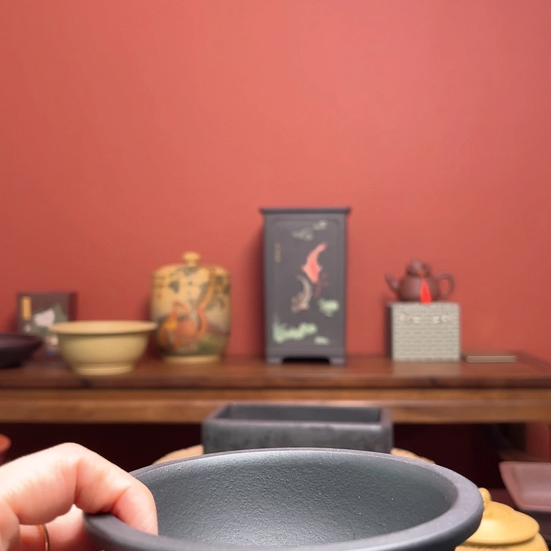 紫砂花盆八****9清灰马槽