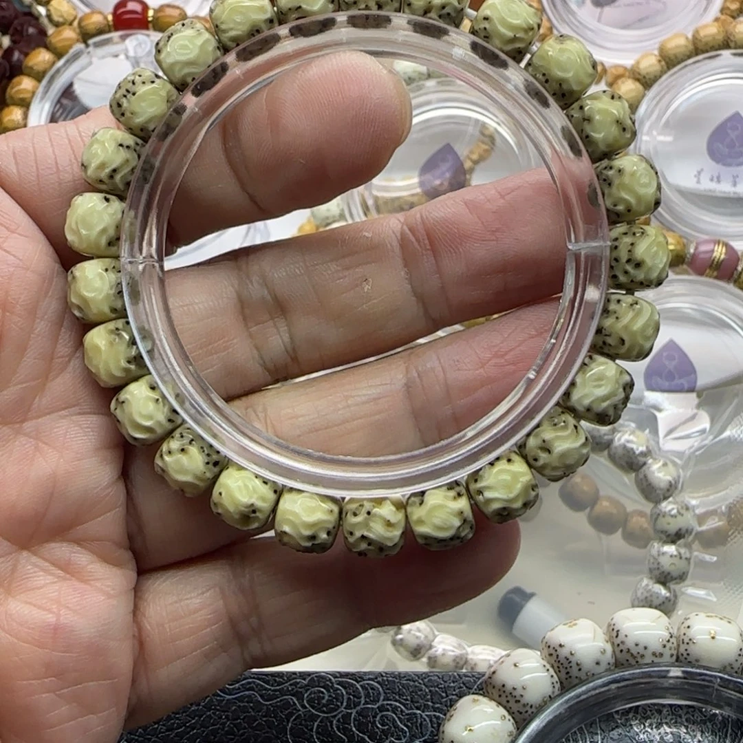 星月菩提手串9*8河豚手工雕刻龙须