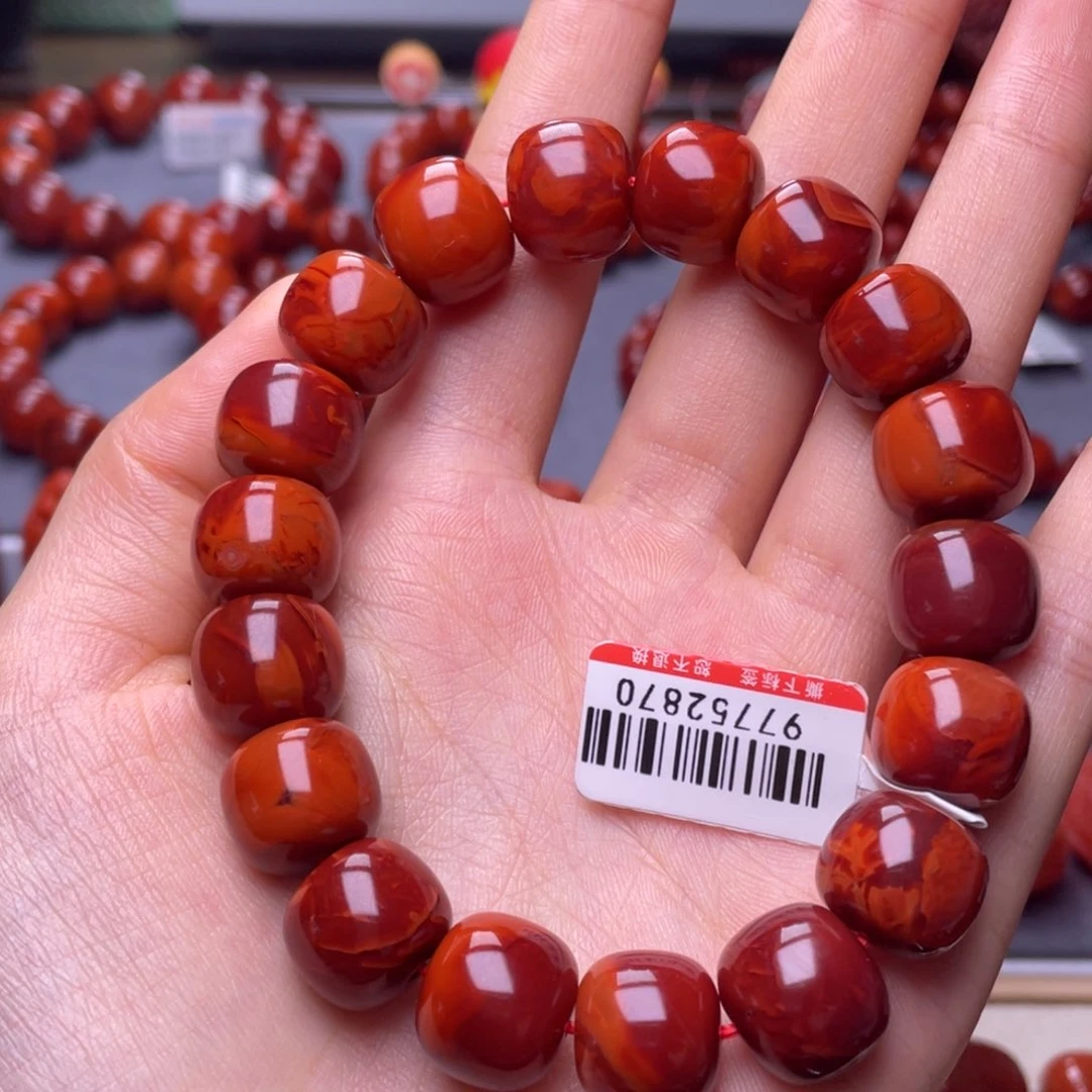 南红玛瑙其它未镶嵌13➕顶品瓦西牛血火焰老型手串