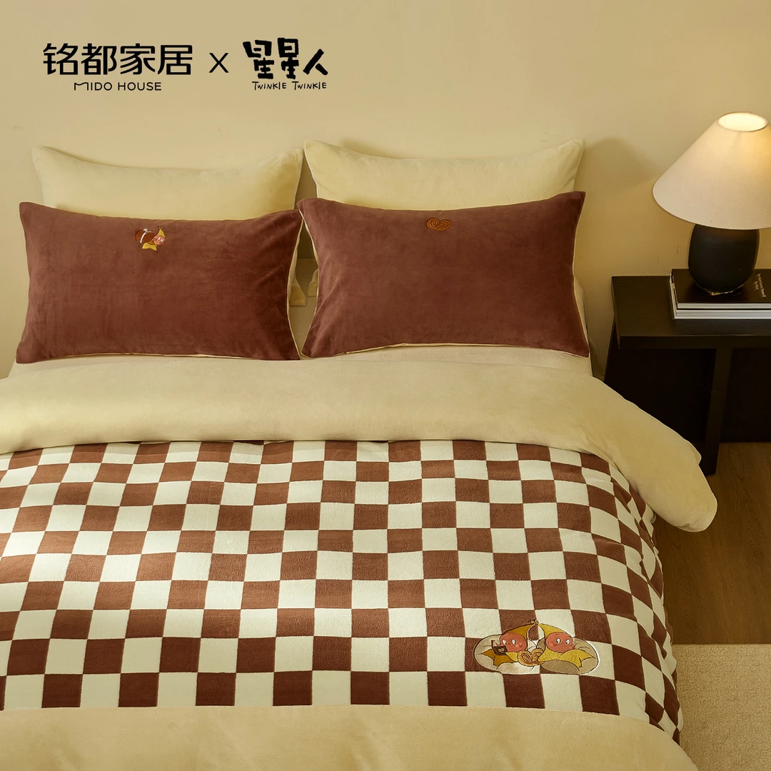 MIDOHOUSE【蝴蝶酥】A类（牛奶绒）星星人联名款超细牛奶绒床上四件套