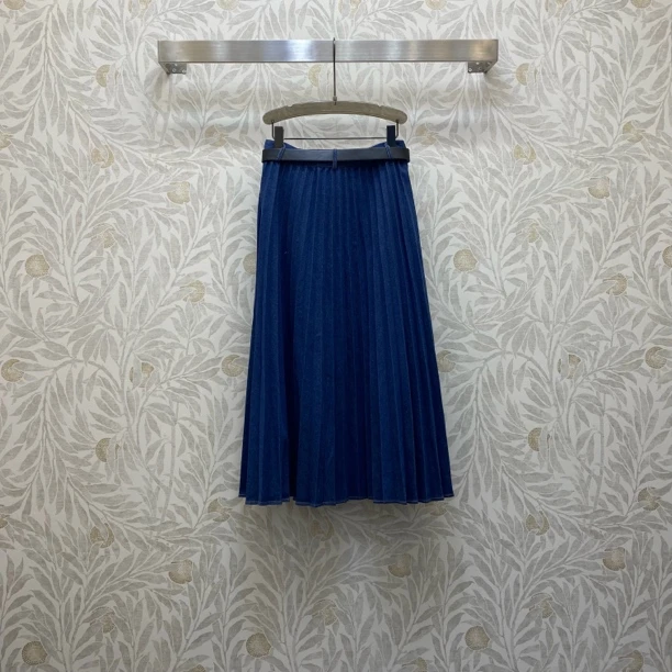 高腰显瘦女士百搭气质长款百褶半身裙