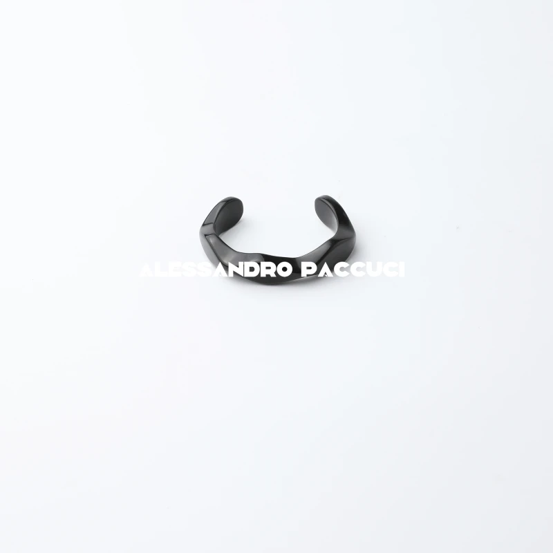 非金属珐琅手镯 AP洛哥52042EZ【幽曜】黑色光滑开口时尚百搭手镯