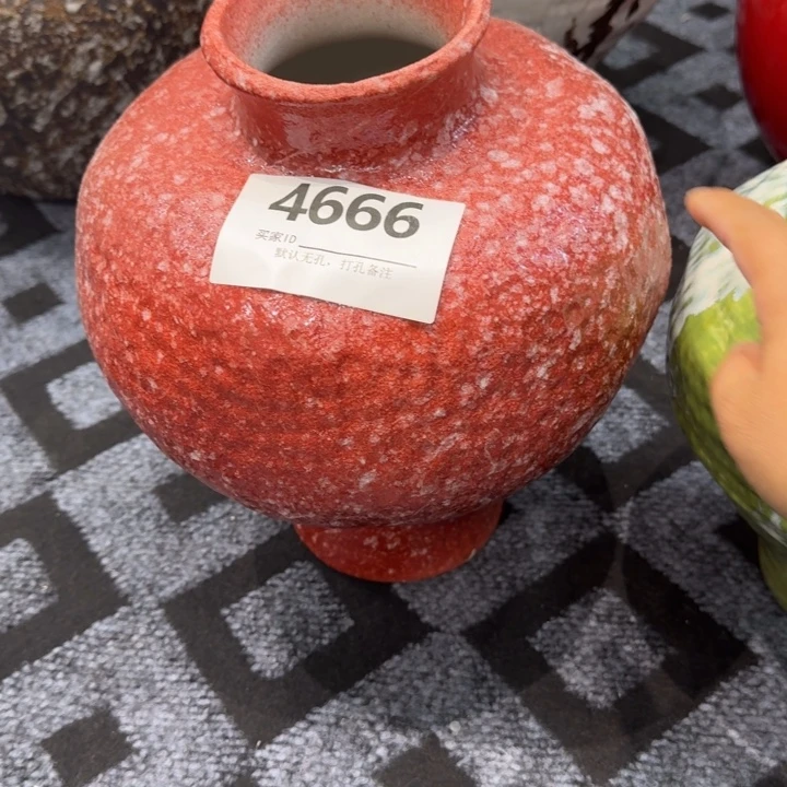 我***娘瓷片景德镇高温花器编码4666高31口8默认无孔