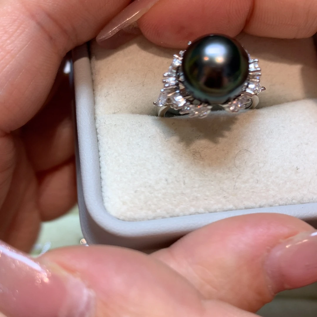 海水珍珠戒指银S925镶嵌