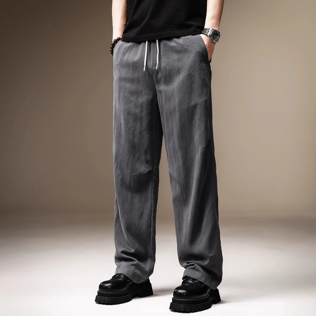 Cebrodz 夏季薄款莱赛尔天丝休闲裤男高端宽松直美式冰丝阔腿裤