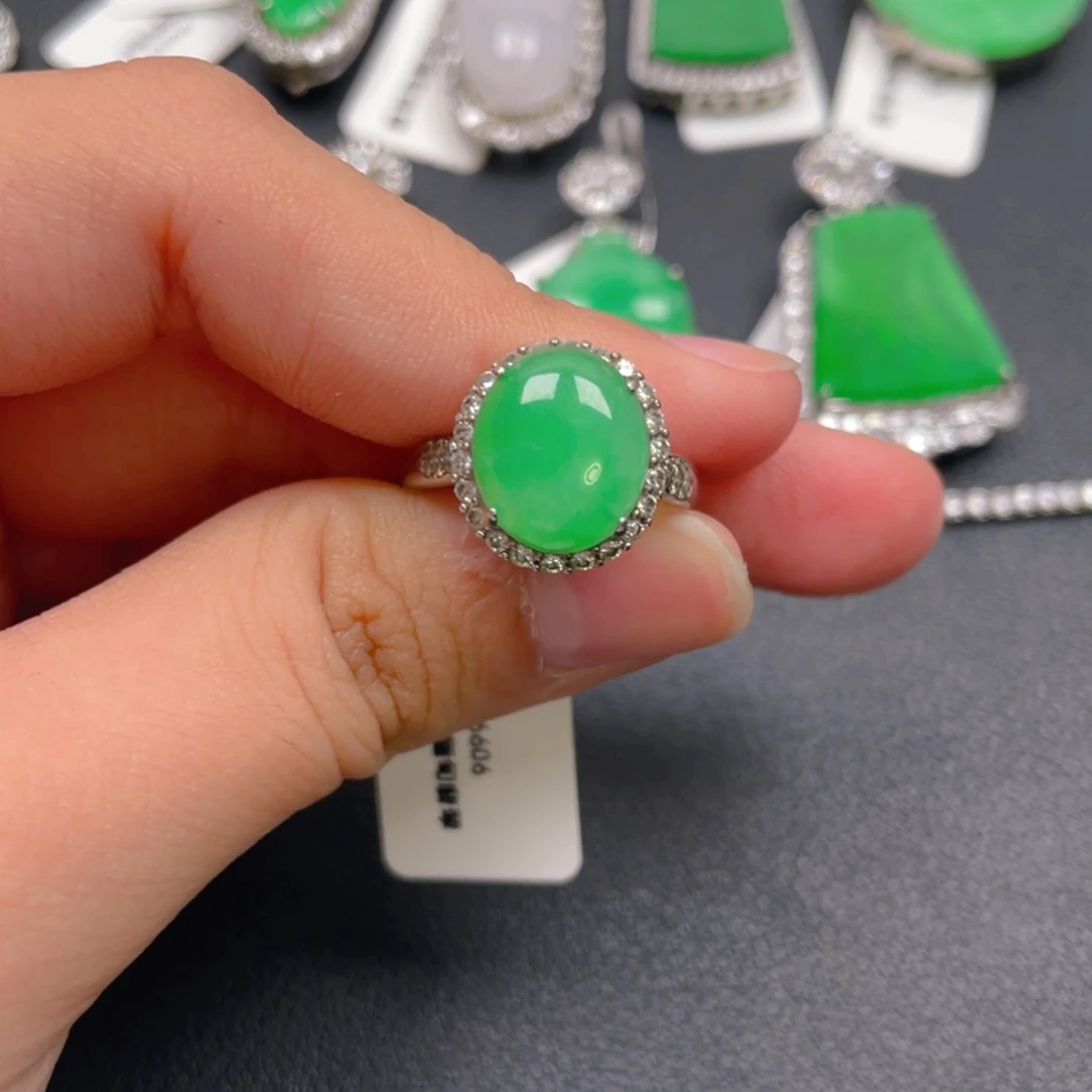 翡翠银S925镶嵌吊坠(不含链)