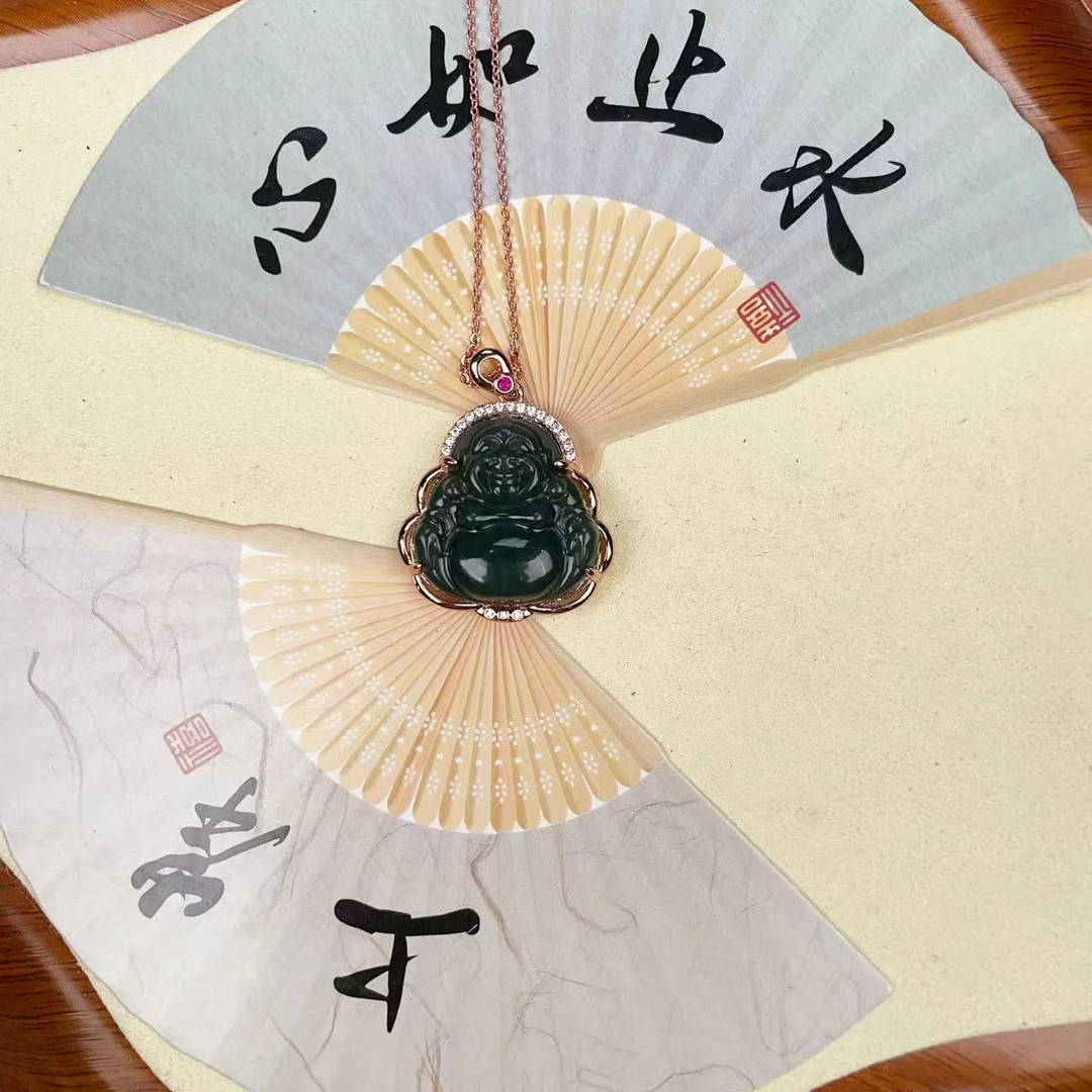 AA和田玉镶嵌款佛公吊坠 多样性发货拍一单发一个