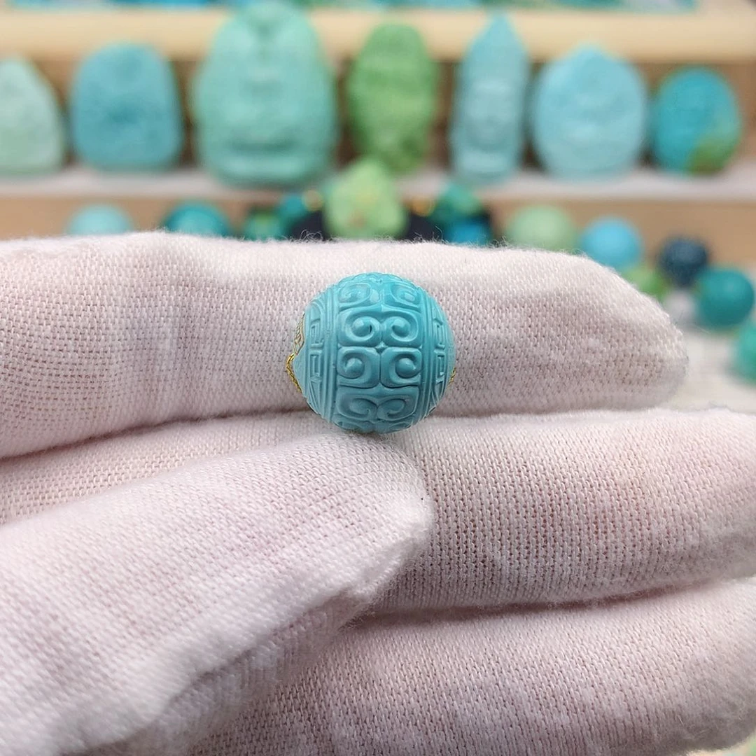未镶嵌绿松石珠宝奇石13.3mm