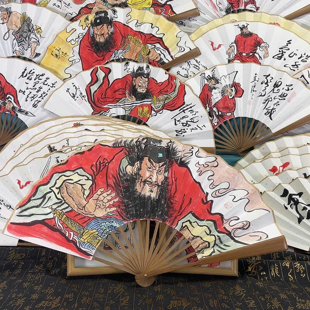 国画叶***生手绘折扇一把